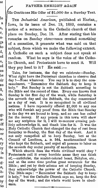 Father Enright Sabbath